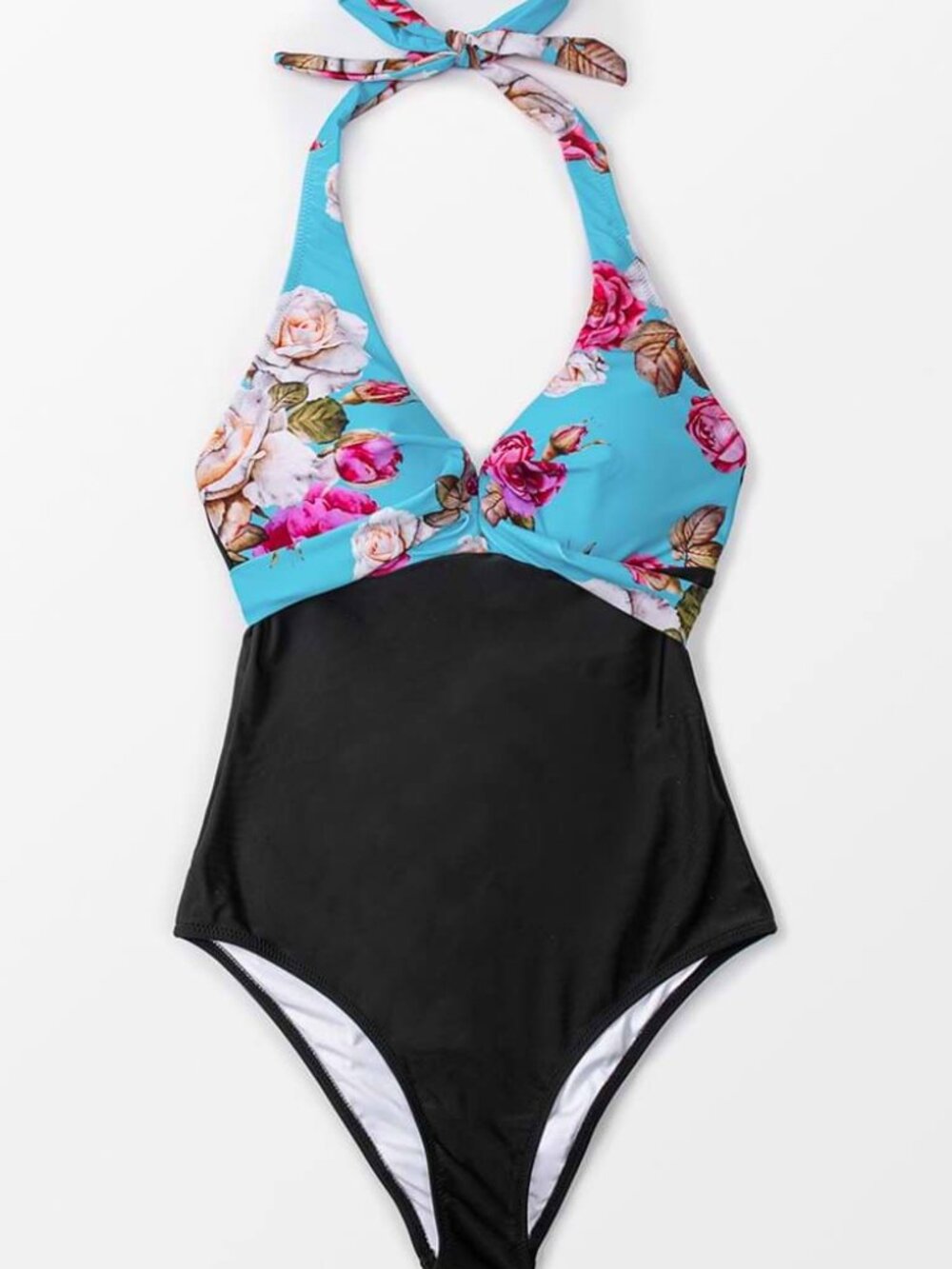 Cupshe Floral & Black Halter One Piece - Picture 6 of 6